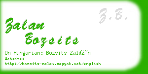 zalan bozsits business card